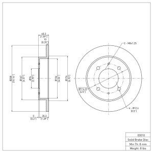 Hyundai Tiburon Brake Rotor (1) - Rear - R1 Concepts - Plain - `97-`06